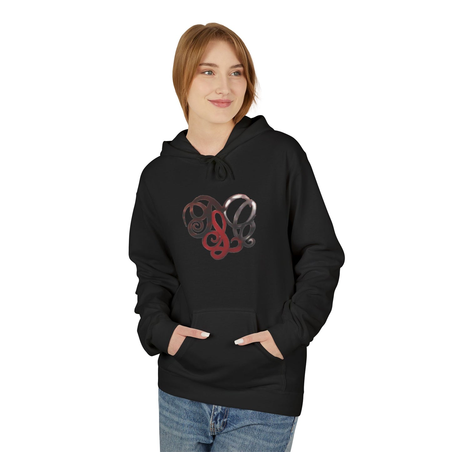 Dance & Fitness Studio Hoodie — Swirl Logo Chest + Circular Back Print