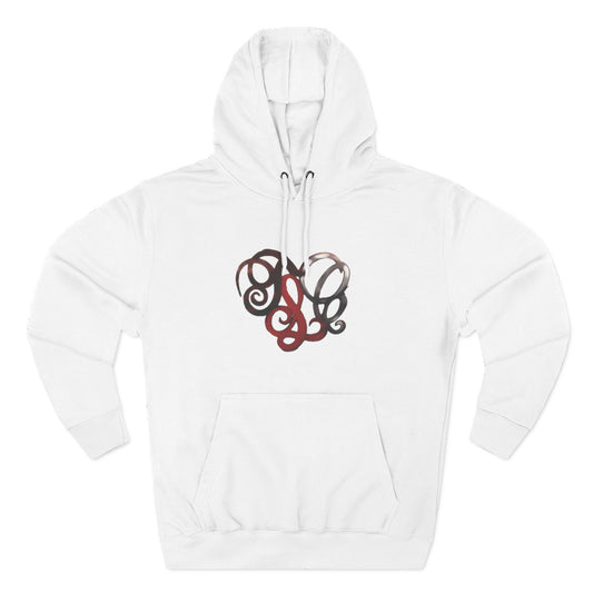 Monogram Heart Hoodie — Elegant Script Initials Pullover