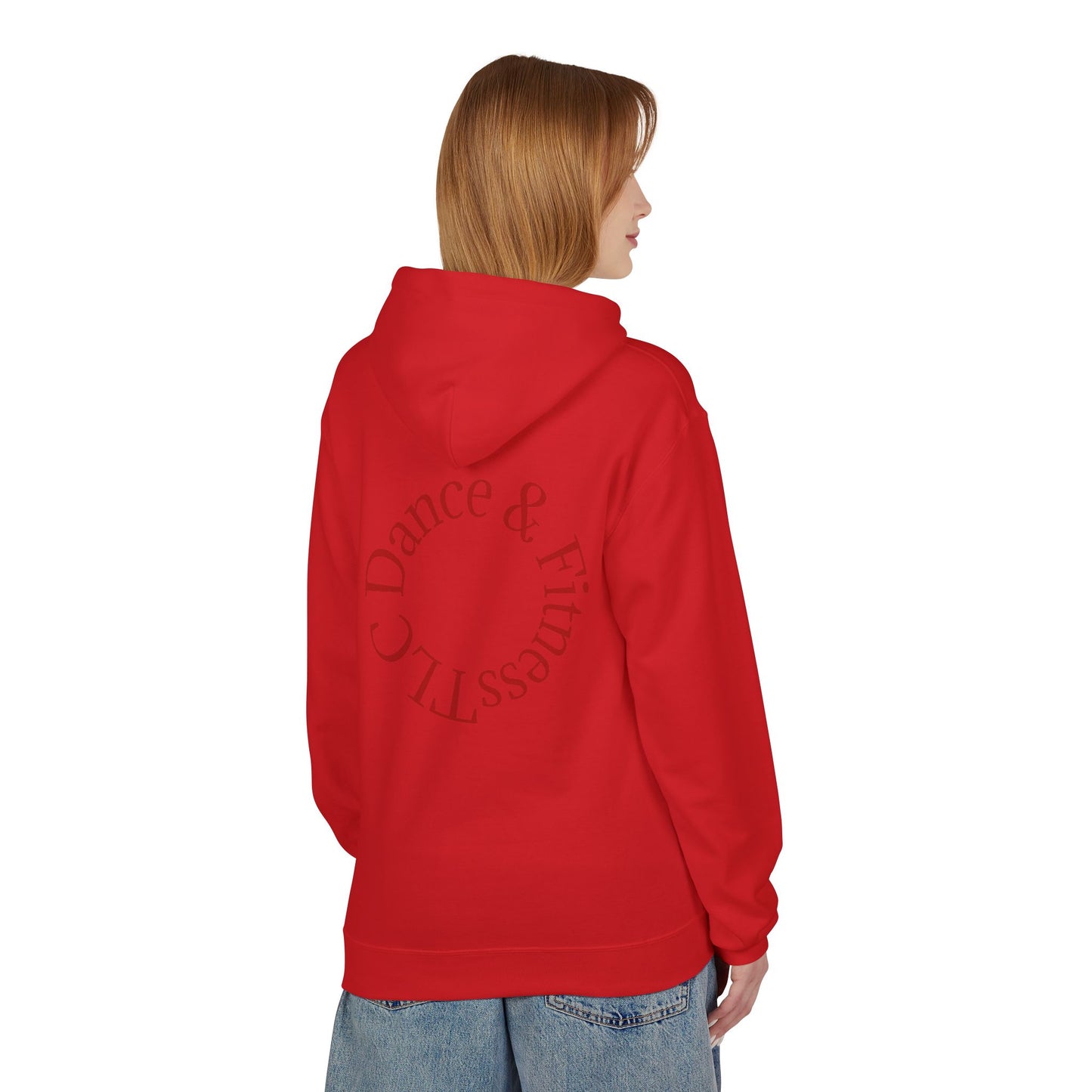 Dance & Fitness Studio Hoodie — Swirl Logo Chest + Circular Back Print