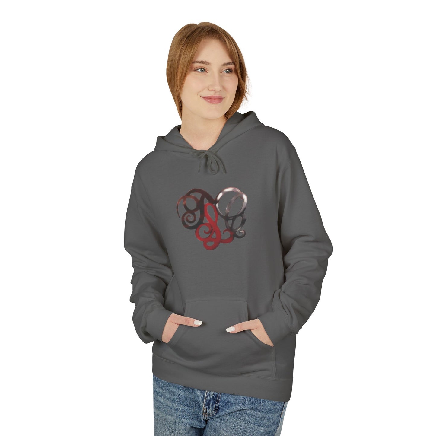 Dance & Fitness Studio Hoodie — Swirl Logo Chest + Circular Back Print