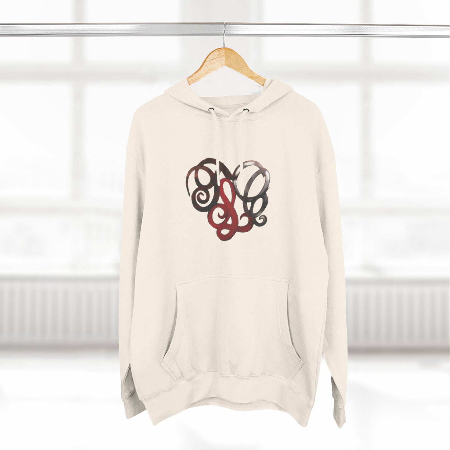 Monogram Heart Hoodie — Elegant Script Initials Pullover