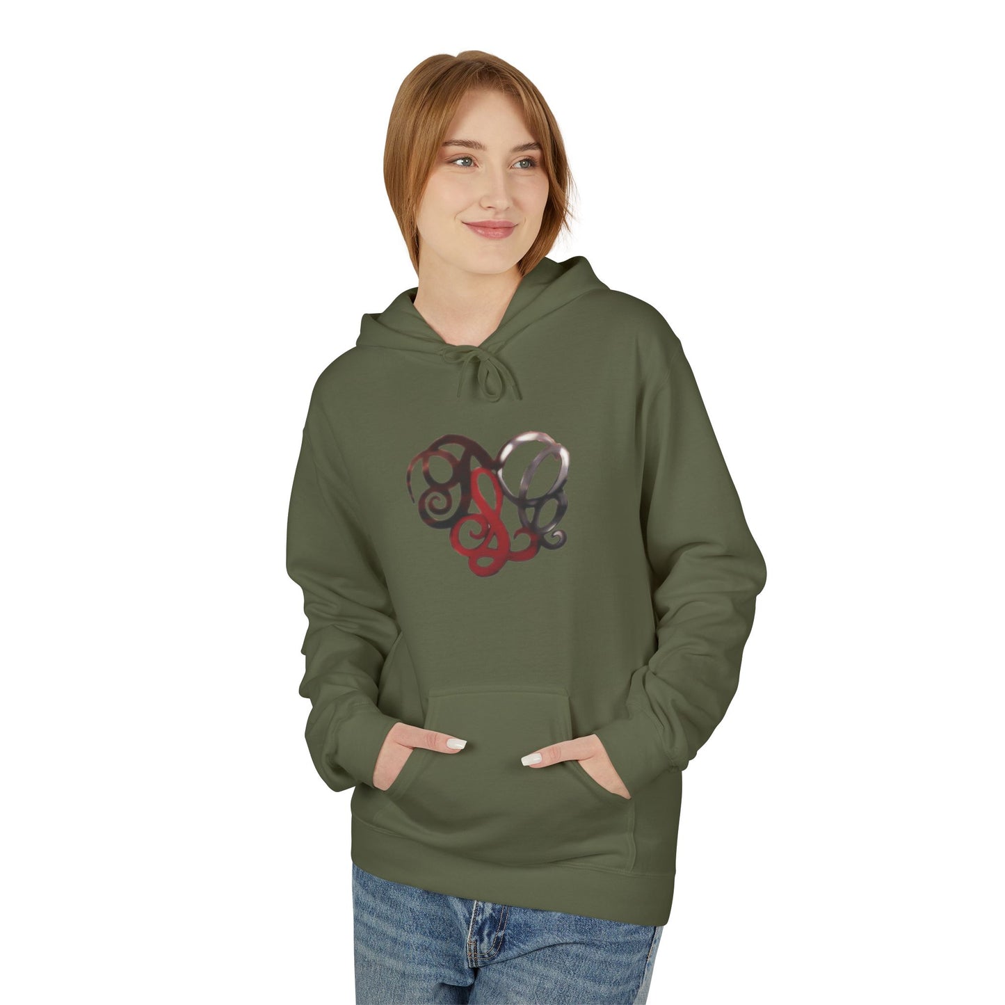 Dance & Fitness Studio Hoodie — Swirl Logo Chest + Circular Back Print
