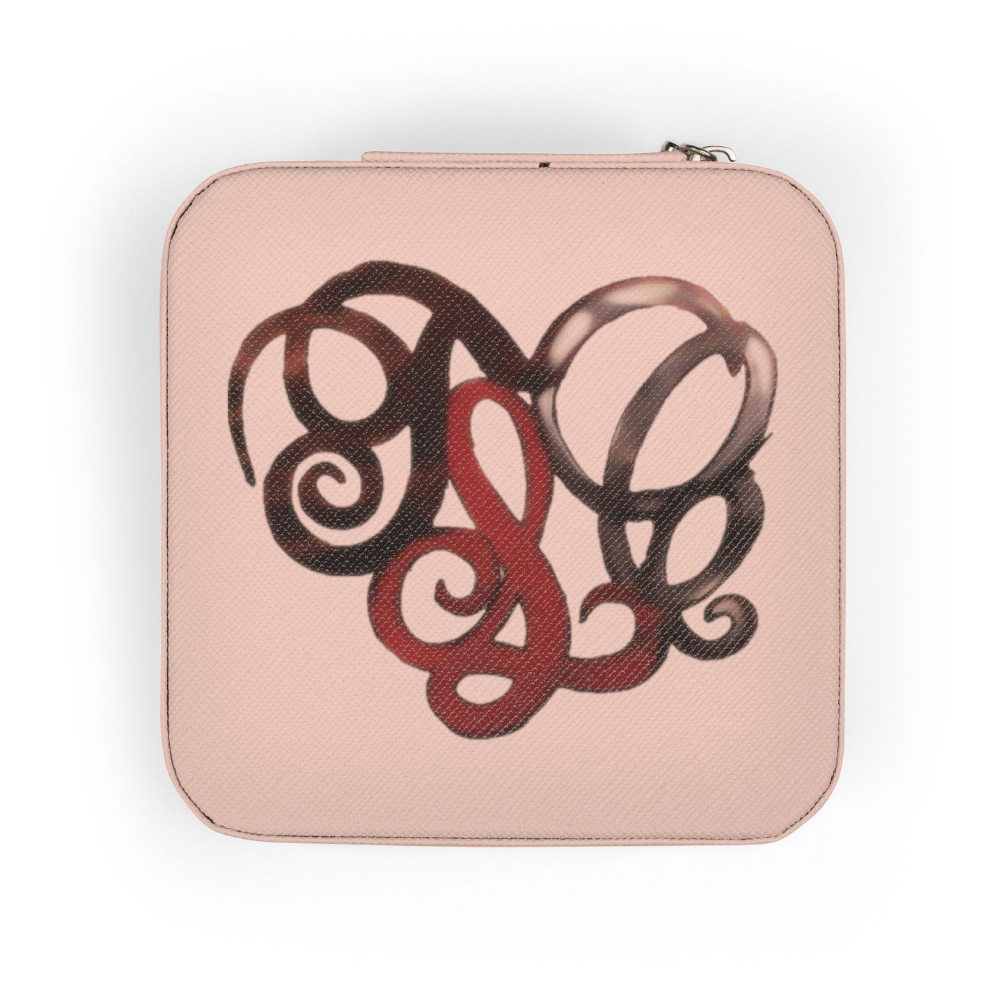 Monogrammed Travel Jewelry Case – Compact Pink Organizer with Ring & Earring Compartments