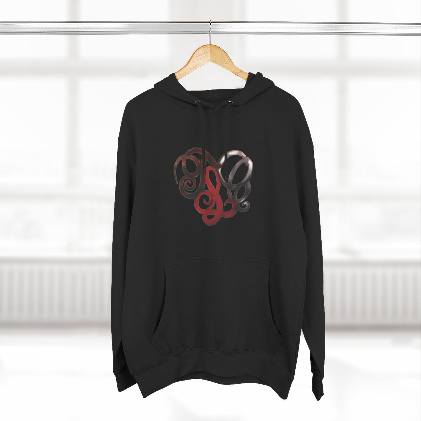 Monogram Heart Hoodie — Elegant Script Initials Pullover
