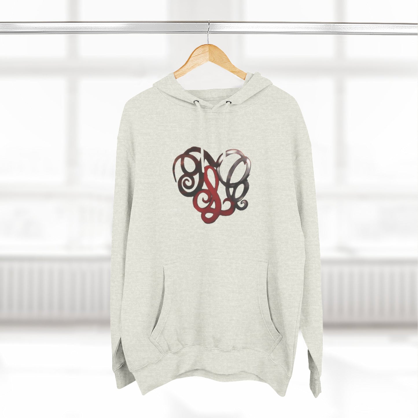 Monogram Heart Hoodie — Elegant Script Initials Pullover