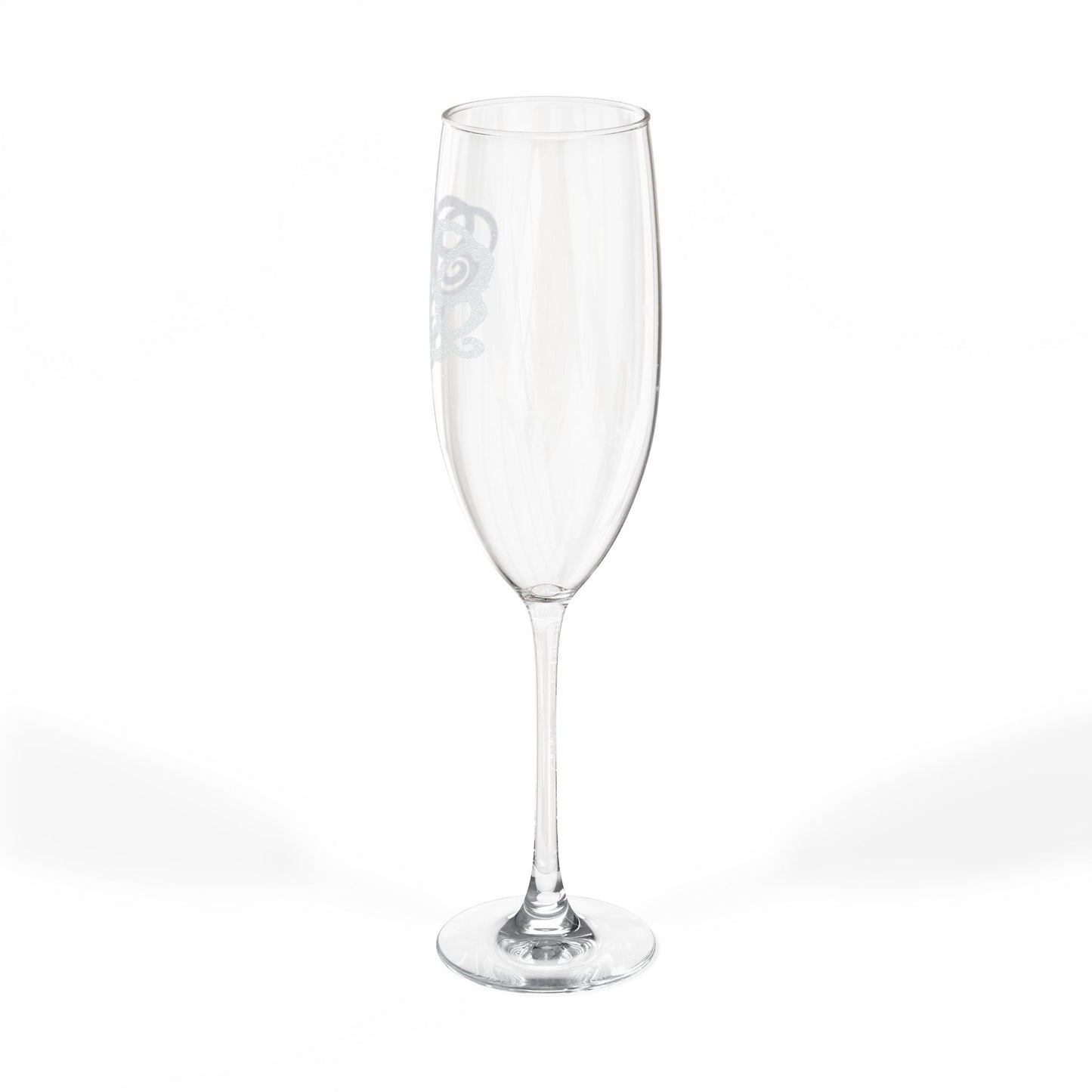 Engraved Monogram Champagne Flute – 8 oz Personalized Wedding Toast Glass