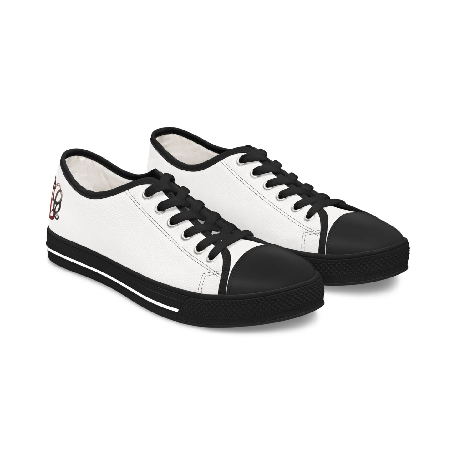 Low Top Sneakers — Classic White Women's Canvas Shoes