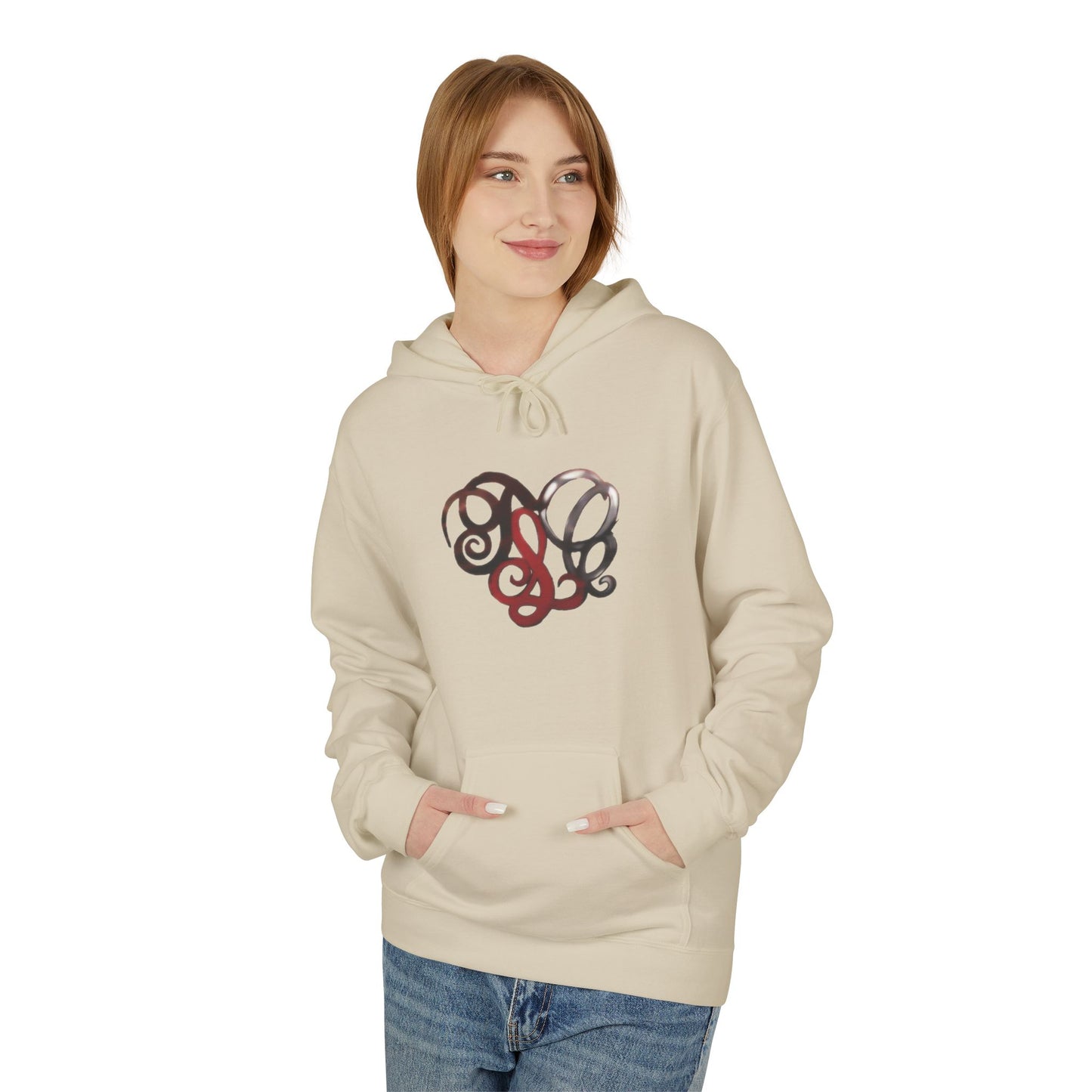 Dance & Fitness Studio Hoodie — Swirl Logo Chest + Circular Back Print