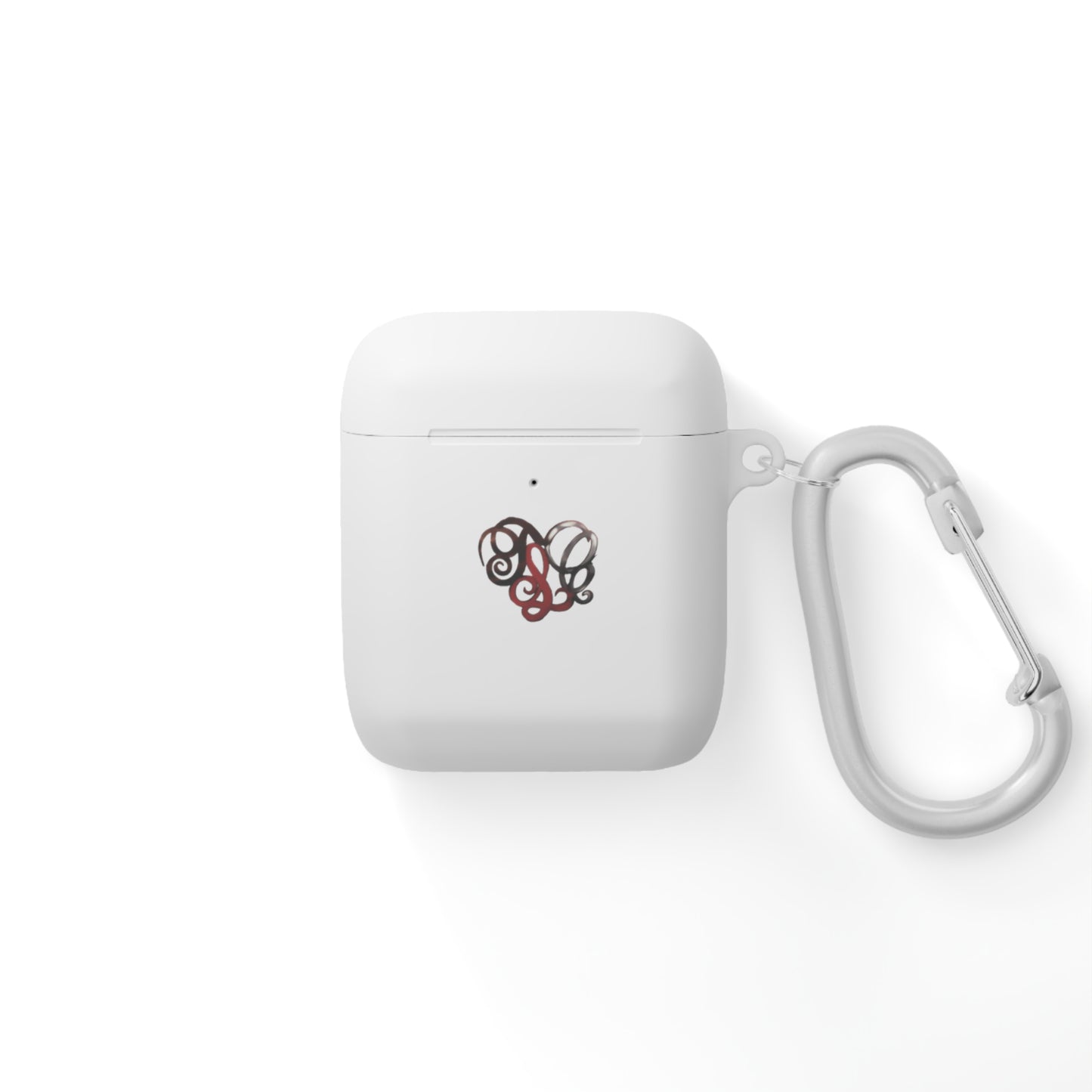 Monogram Heart AirPods Case Cover — Elegant Swirl Initials Design