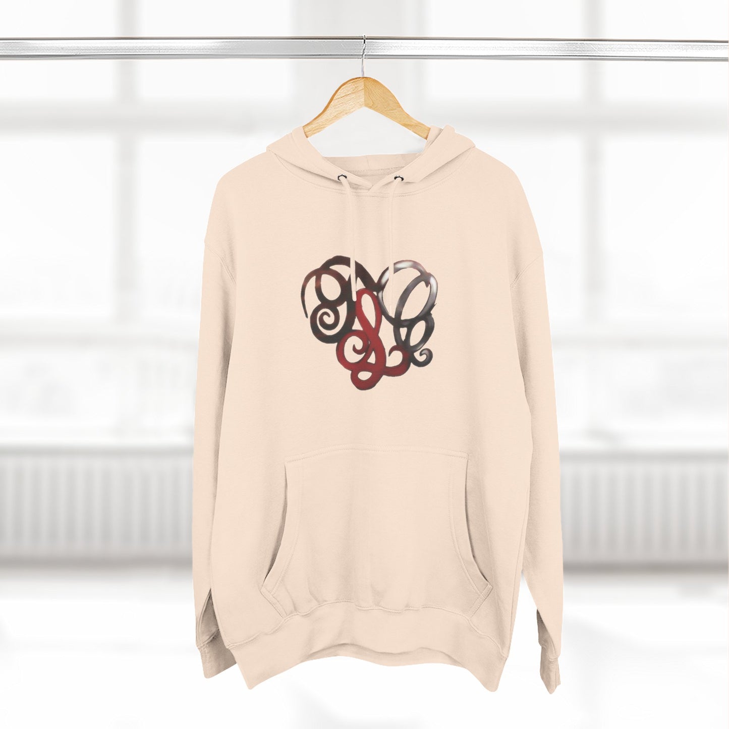 Monogram Heart Hoodie — Elegant Script Initials Pullover