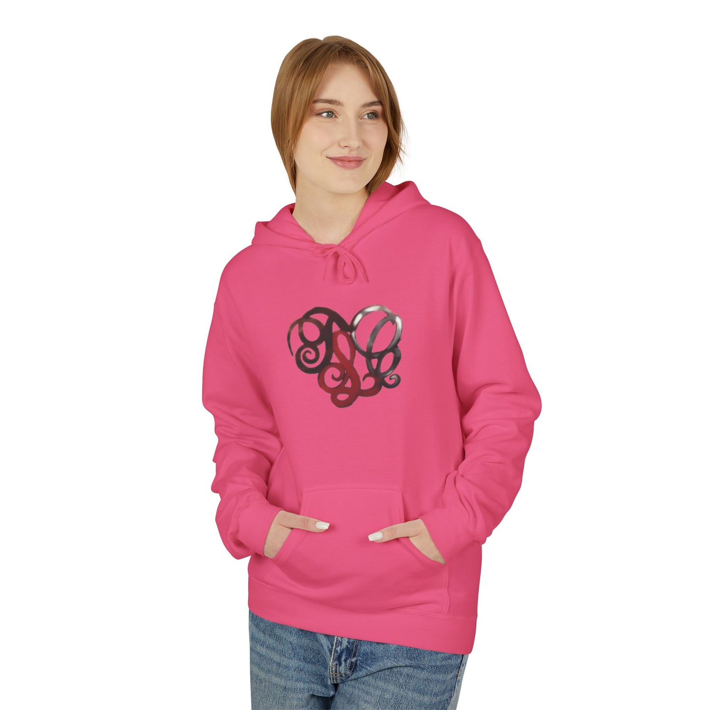 Dance & Fitness Studio Hoodie — Swirl Logo Chest + Circular Back Print