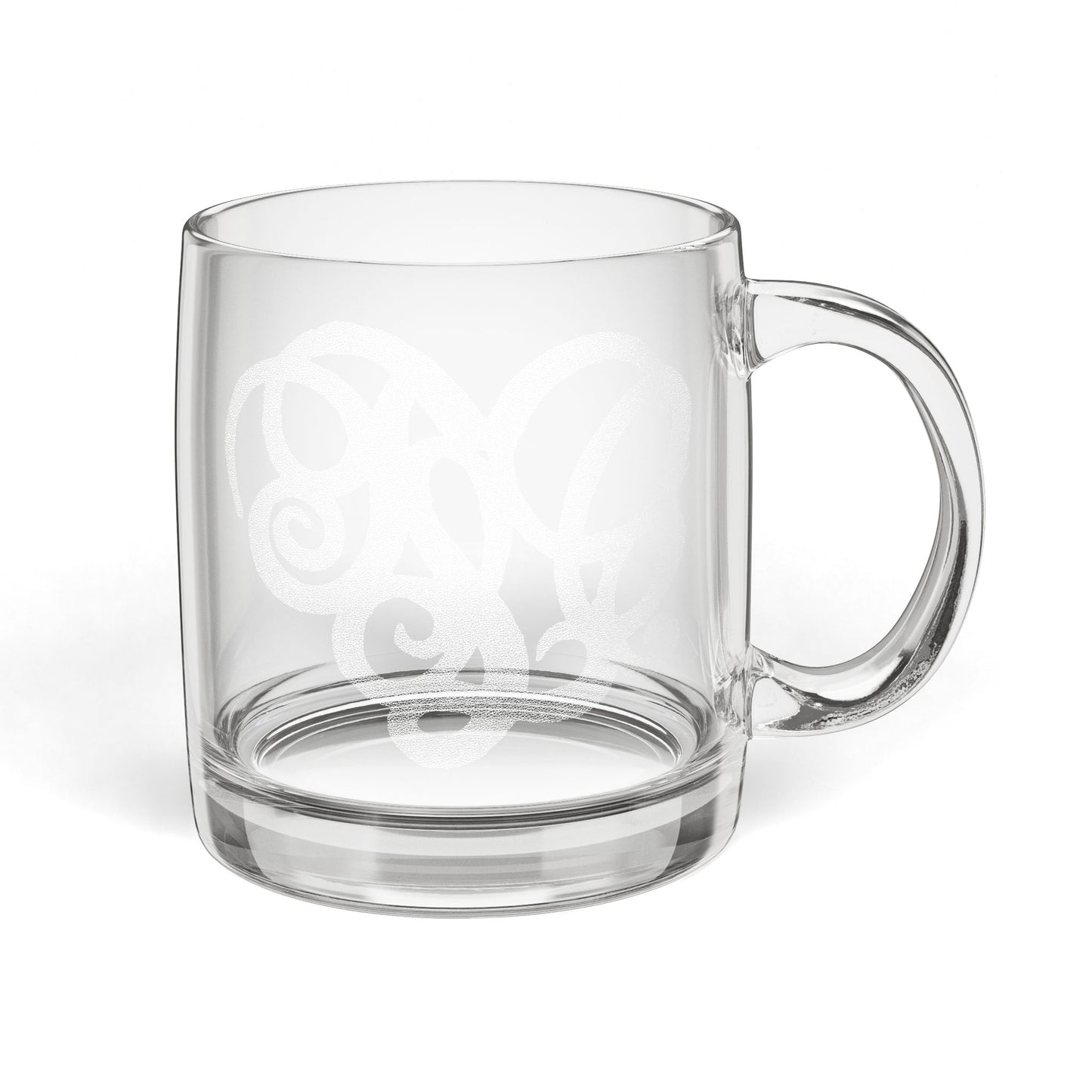Engraved Glass Coffee Mug — 12.25oz Clear Decorative Espresso Cup