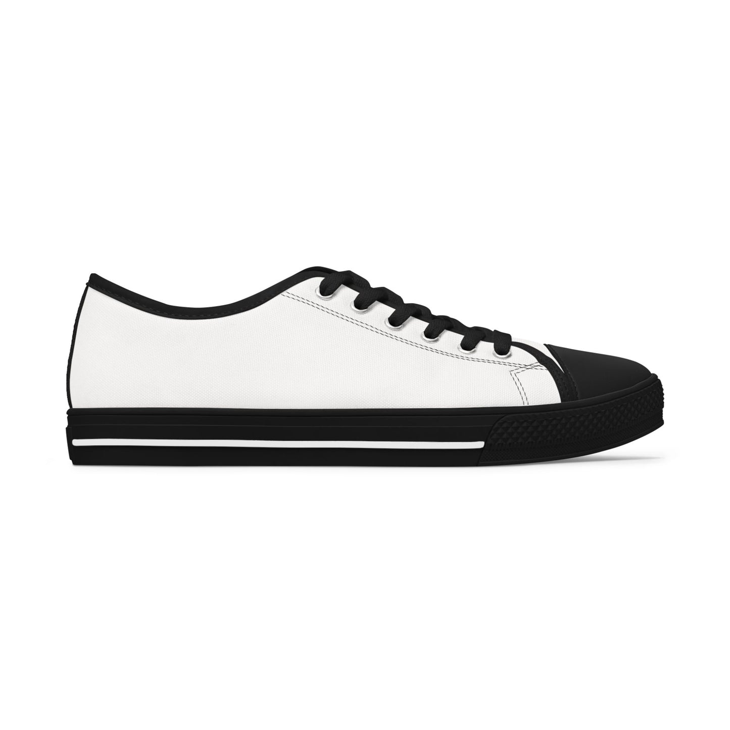 Low Top Sneakers — Classic White Women's Canvas Shoes
