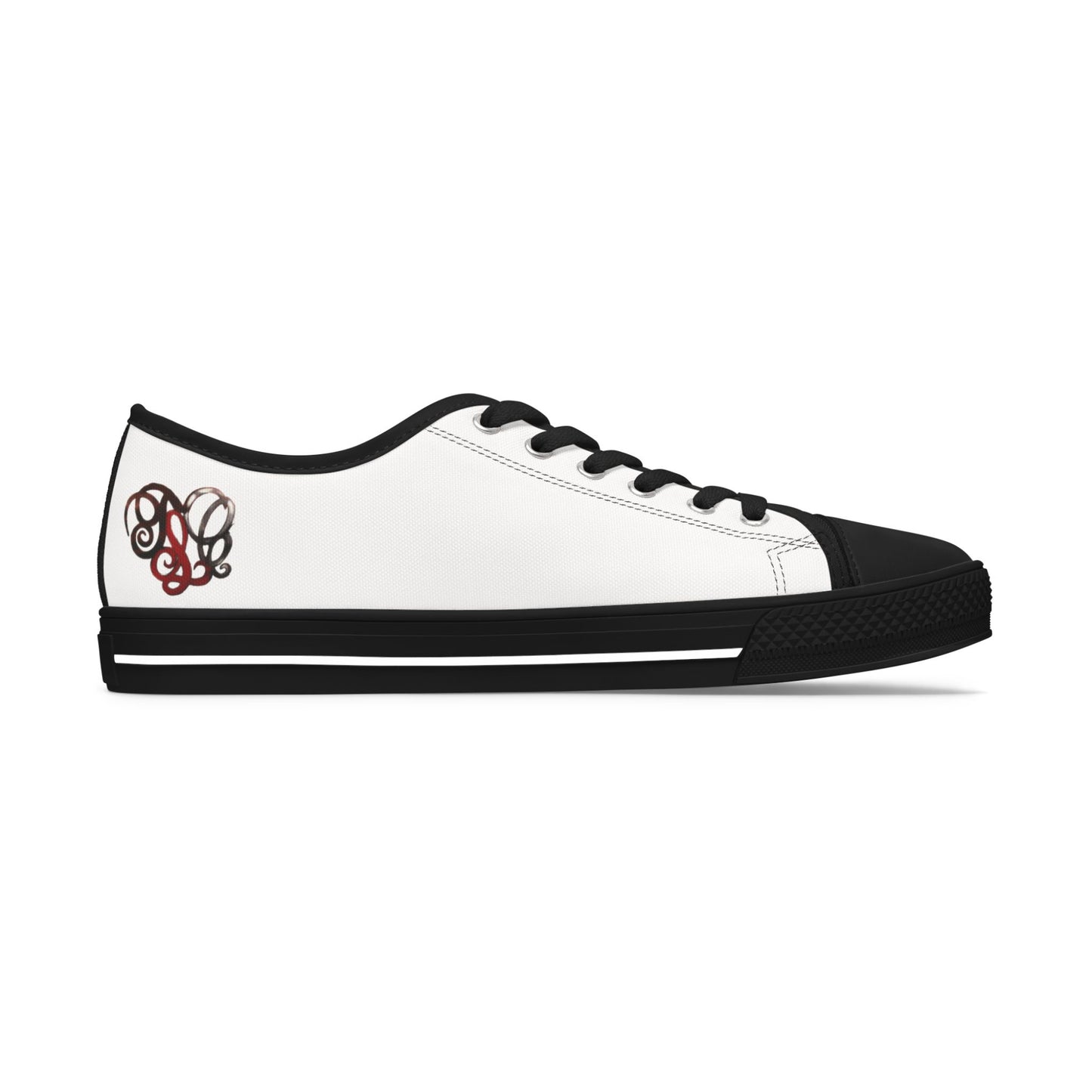 Low Top Sneakers — Classic White Women's Canvas Shoes