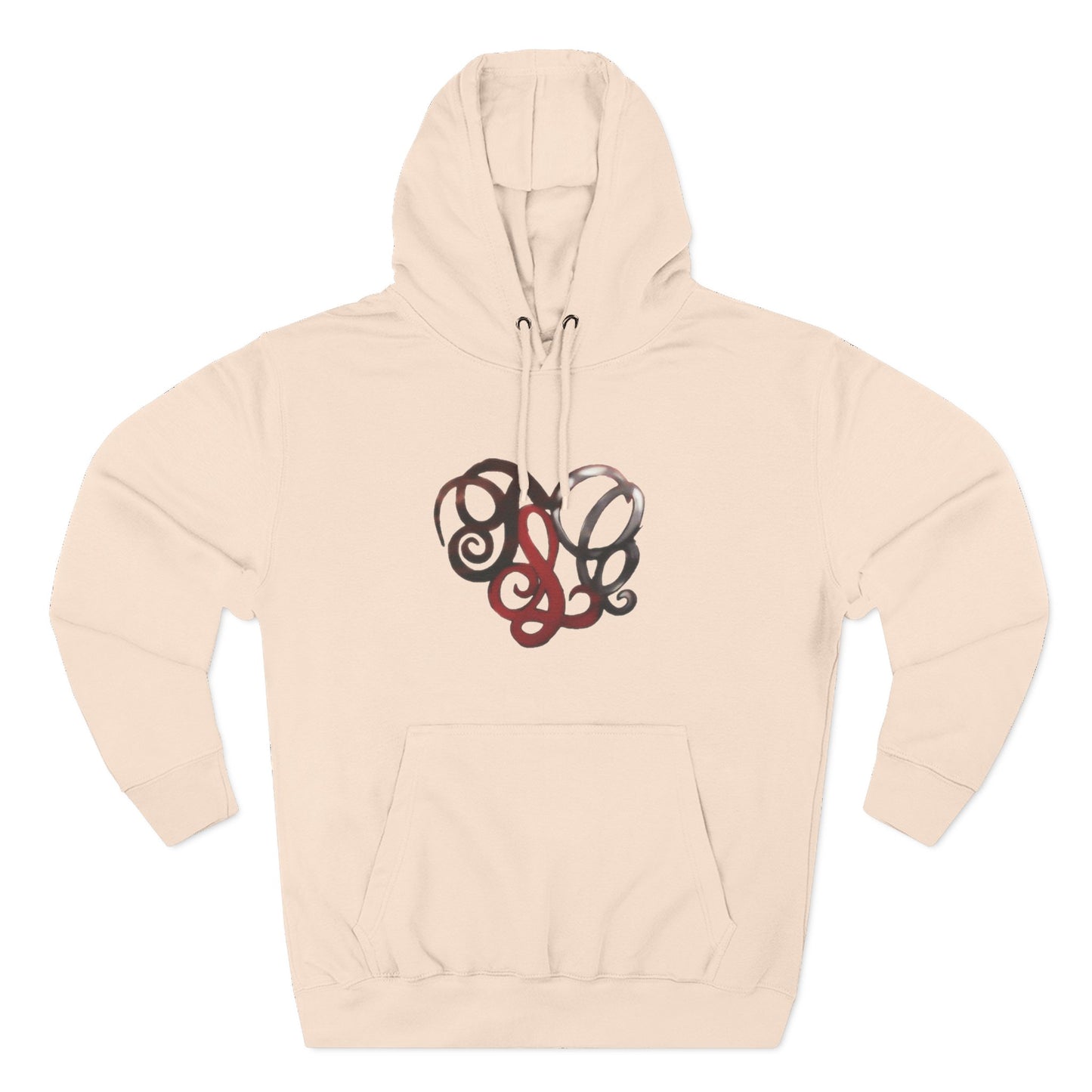 Monogram Heart Hoodie — Elegant Script Initials Pullover