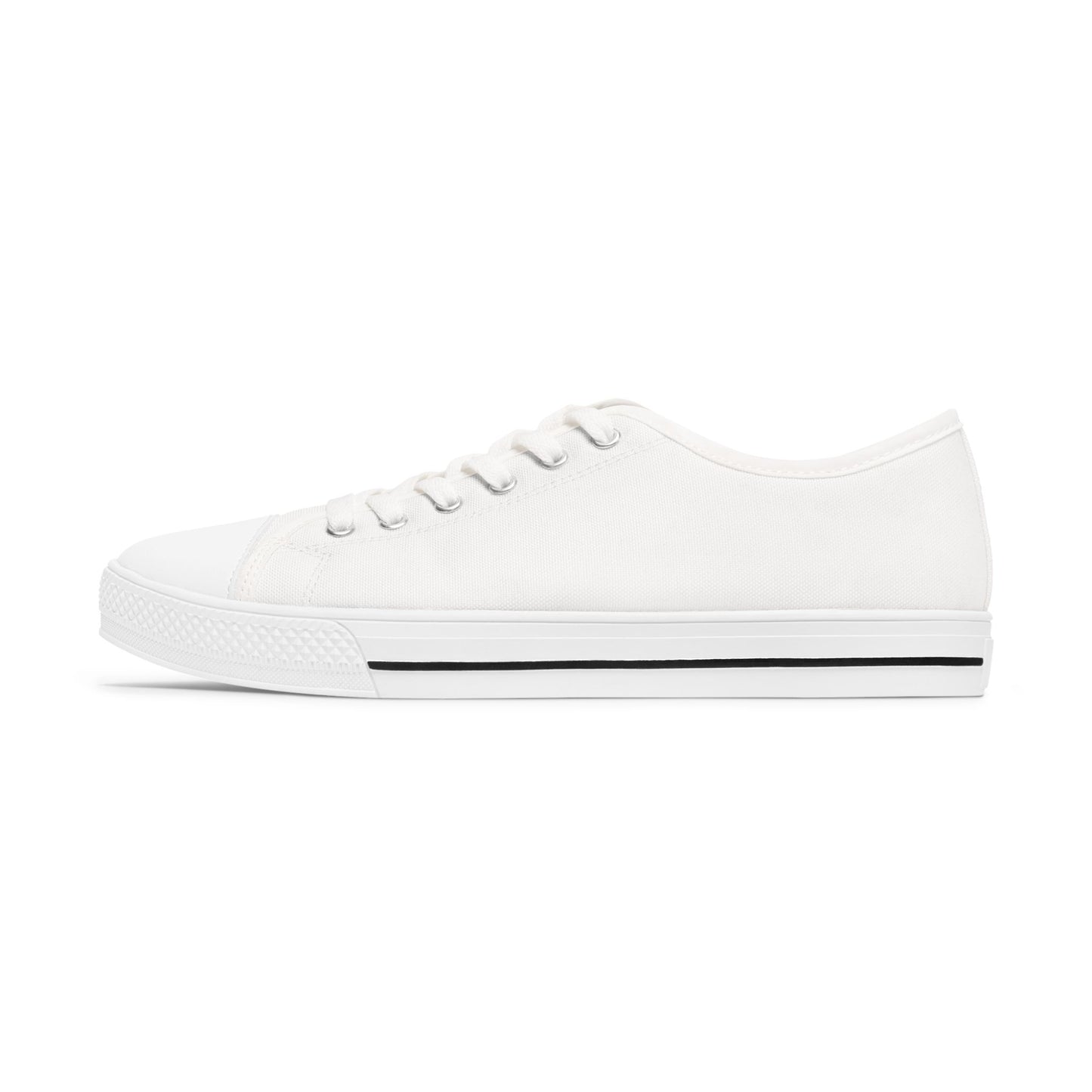 Low Top Sneakers — Classic White Women's Canvas Shoes