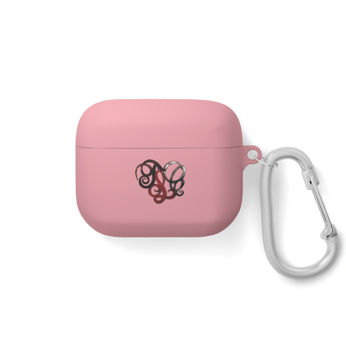 Monogram Heart AirPods Case Cover — Elegant Swirl Initials Design