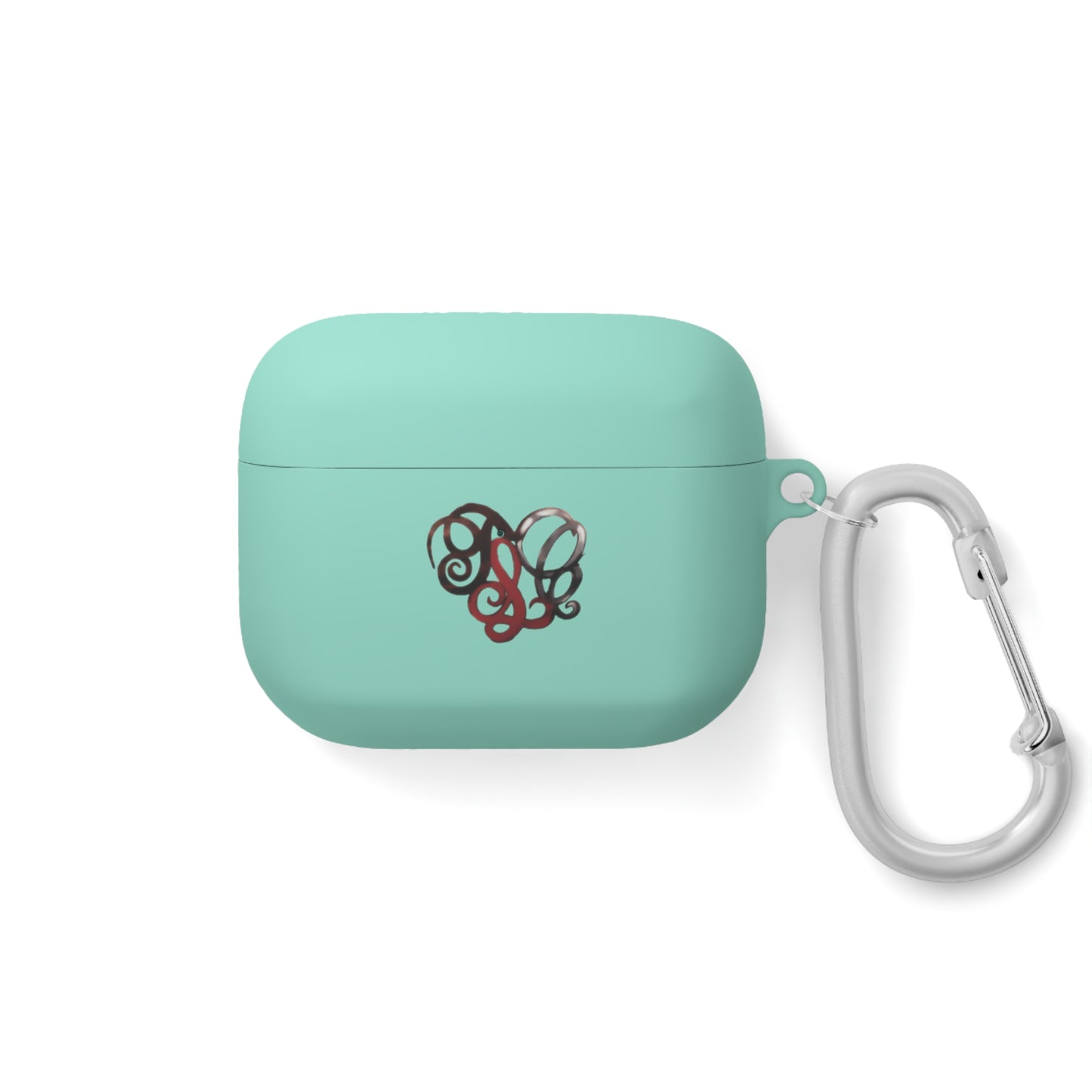 Monogram Heart AirPods Case Cover — Elegant Swirl Initials Design