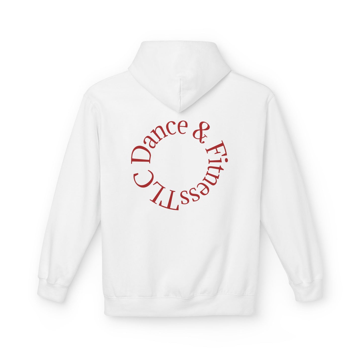 Dance & Fitness Studio Hoodie — Swirl Logo Chest + Circular Back Print