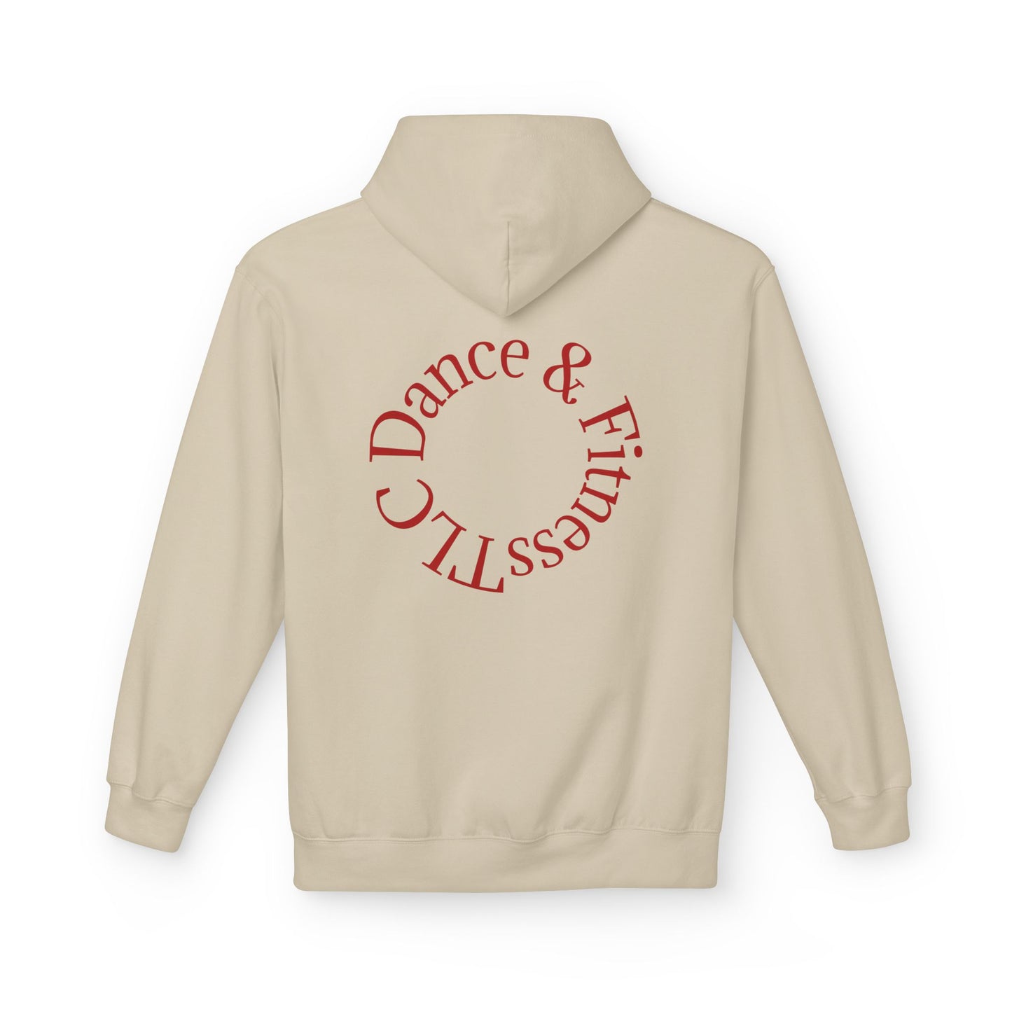 Dance & Fitness Studio Hoodie — Swirl Logo Chest + Circular Back Print