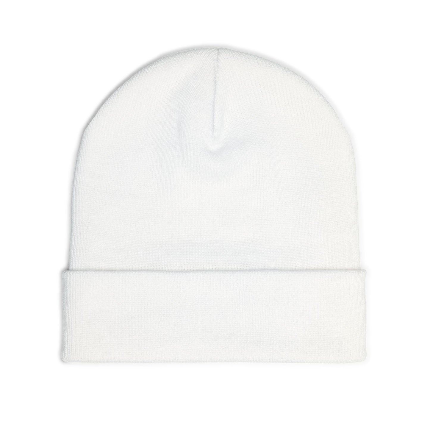 Embroidered Heart Knot Knit Beanie — Colorful Swirl Heart Winter Hat