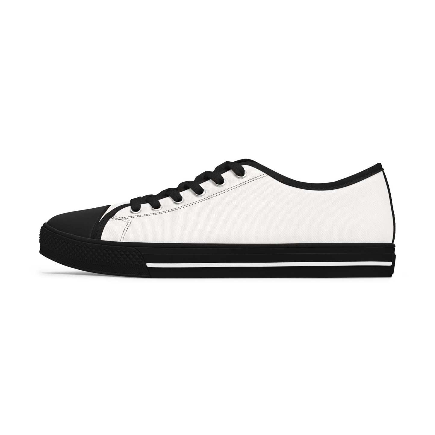 Low Top Sneakers — Classic White Women's Canvas Shoes