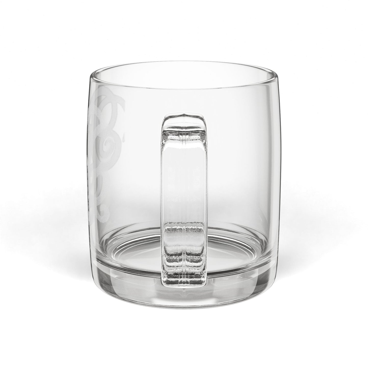Engraved Glass Coffee Mug — 12.25oz Clear Decorative Espresso Cup