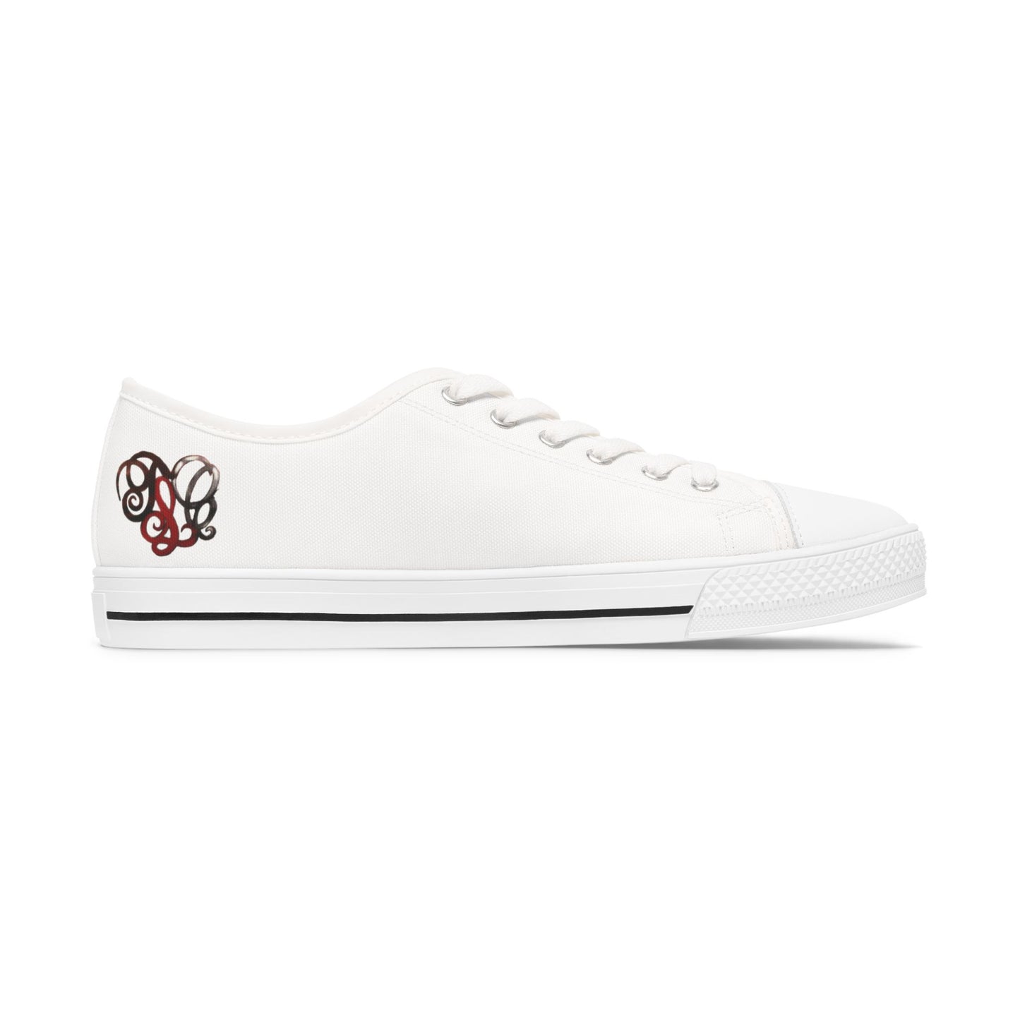 Low Top Sneakers — Classic White Women's Canvas Shoes