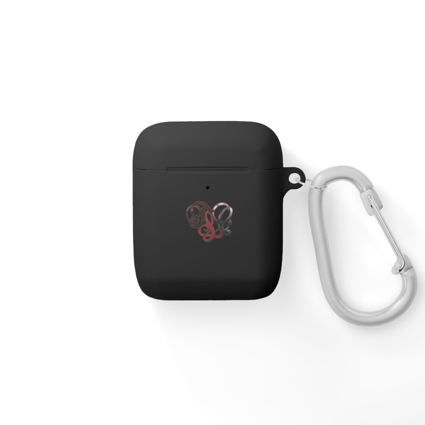 Monogram Heart AirPods Case Cover — Elegant Swirl Initials Design