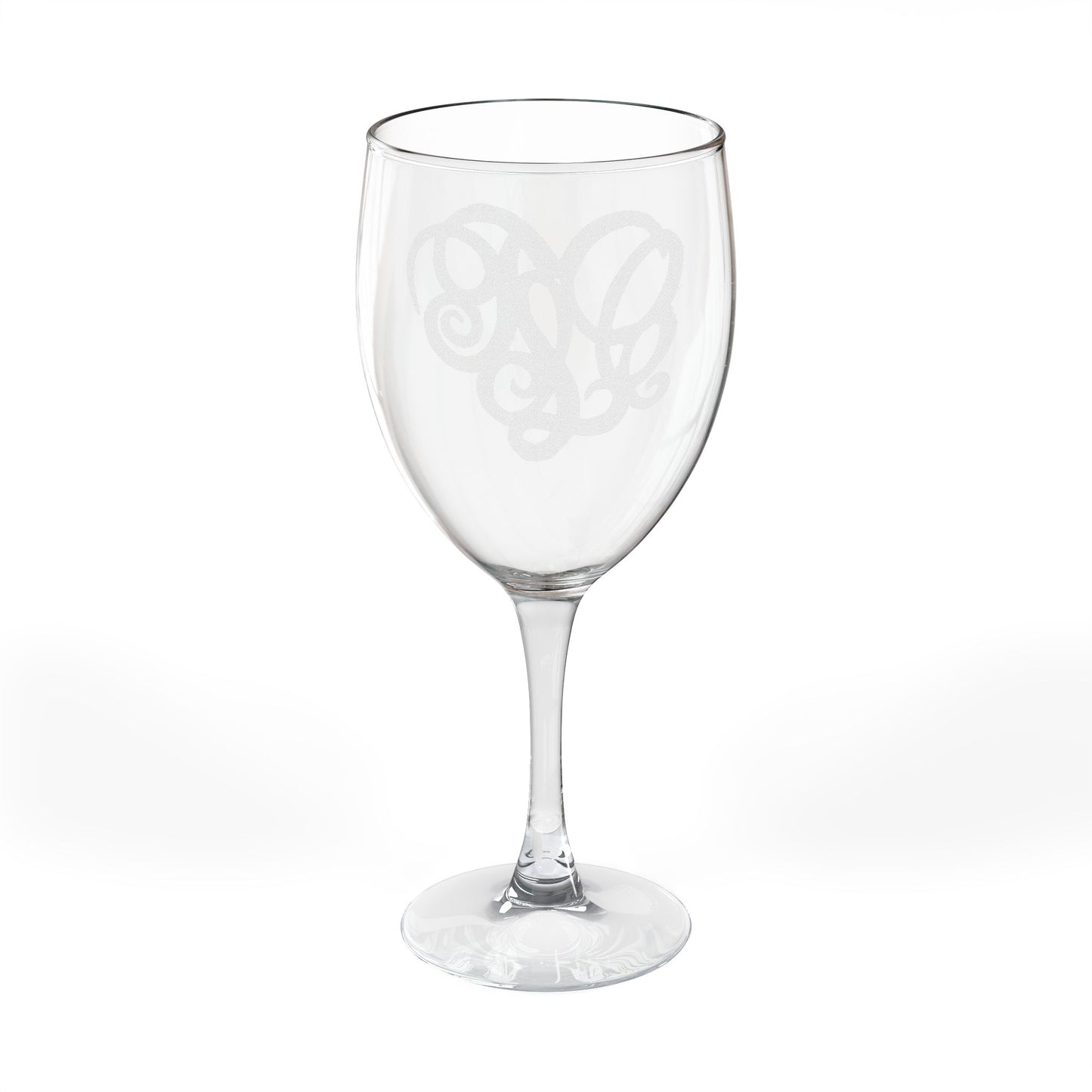 Engraved Monogram Wine Glass — 10.5 oz Personalized Stemware