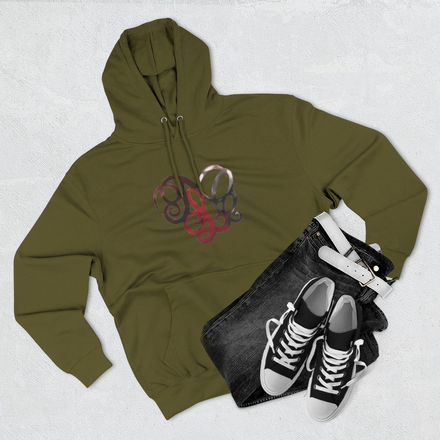 Monogram Heart Hoodie — Elegant Script Initials Pullover