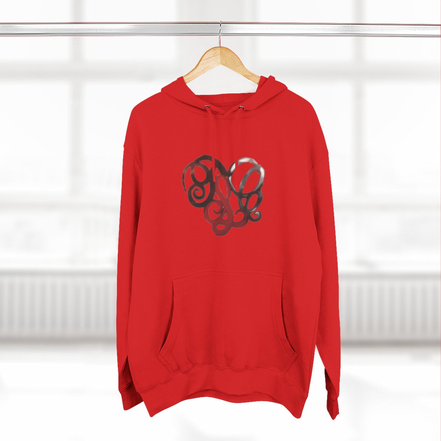 Monogram Heart Hoodie — Elegant Script Initials Pullover