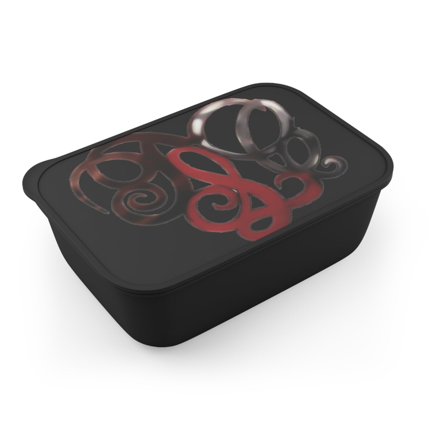 Monogram Swirl PLA Bento Box with Band & Utensils - Reusable Lunch Container