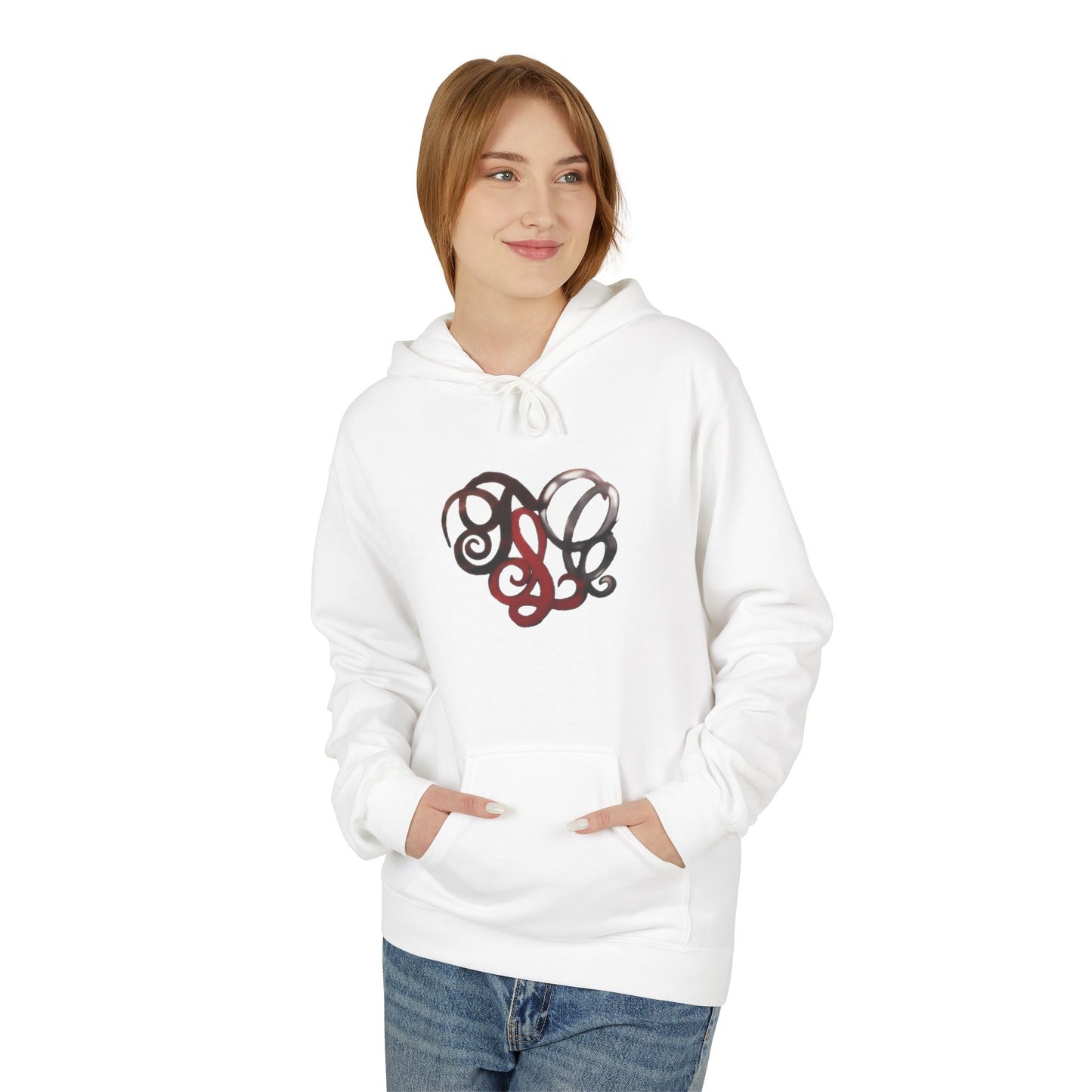 Dance & Fitness Studio Hoodie — Swirl Logo Chest + Circular Back Print