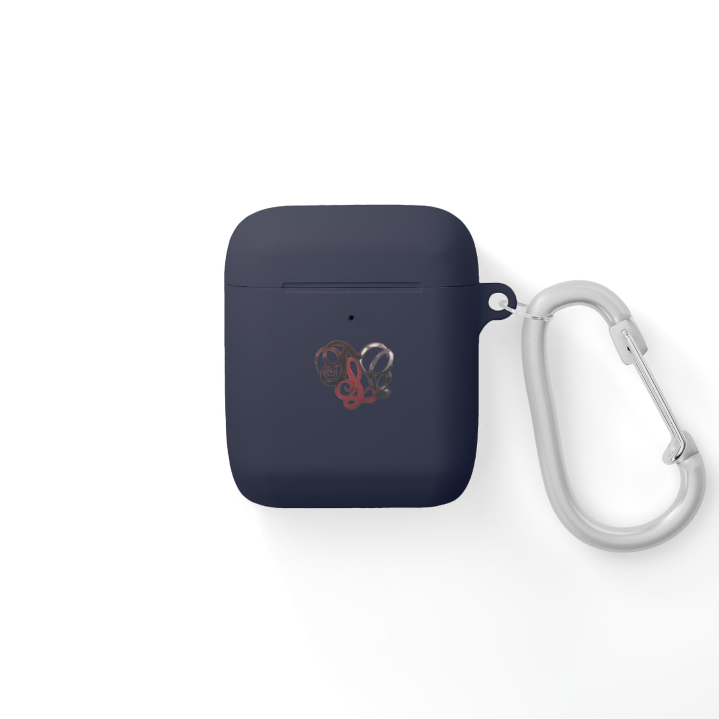 Monogram Heart AirPods Case Cover — Elegant Swirl Initials Design