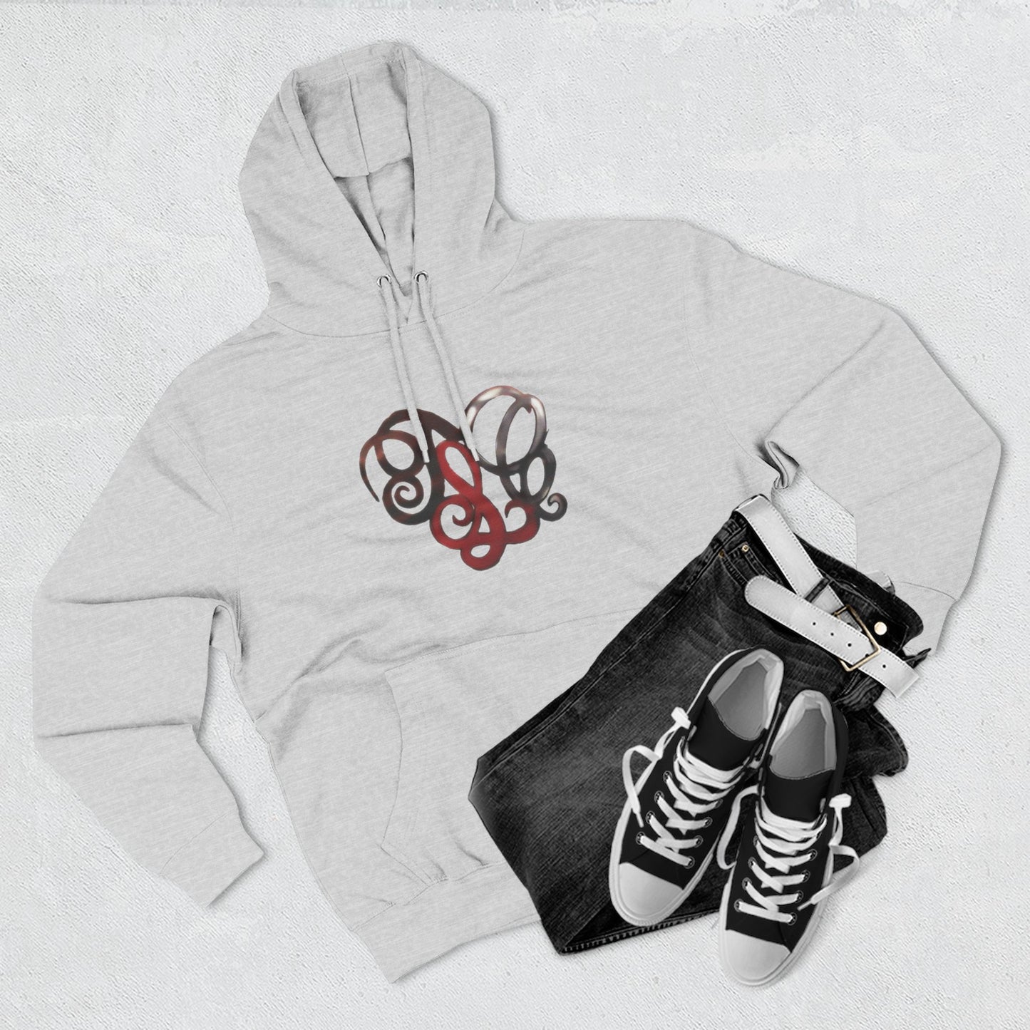 Monogram Heart Hoodie — Elegant Script Initials Pullover