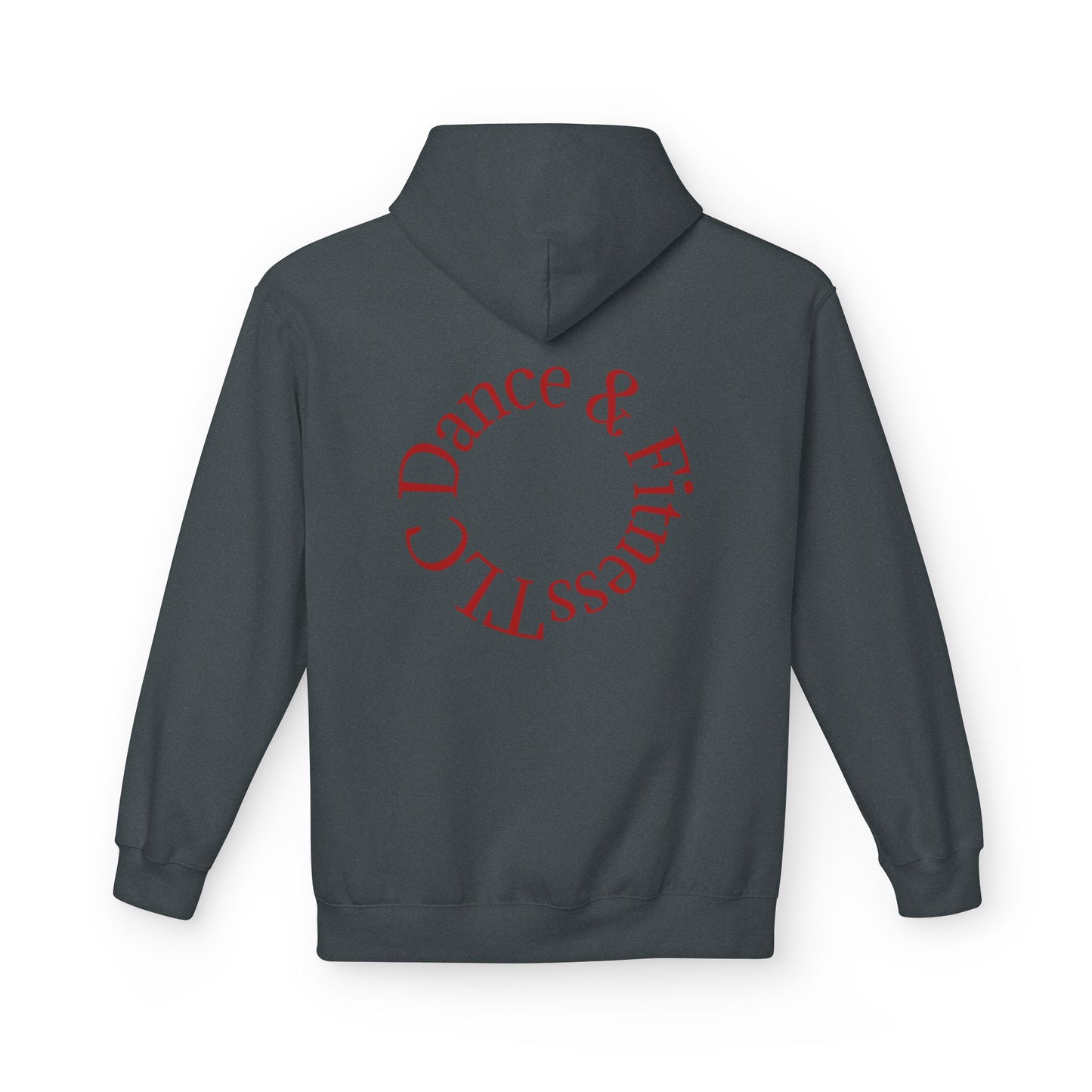 Dance & Fitness Studio Hoodie — Swirl Logo Chest + Circular Back Print