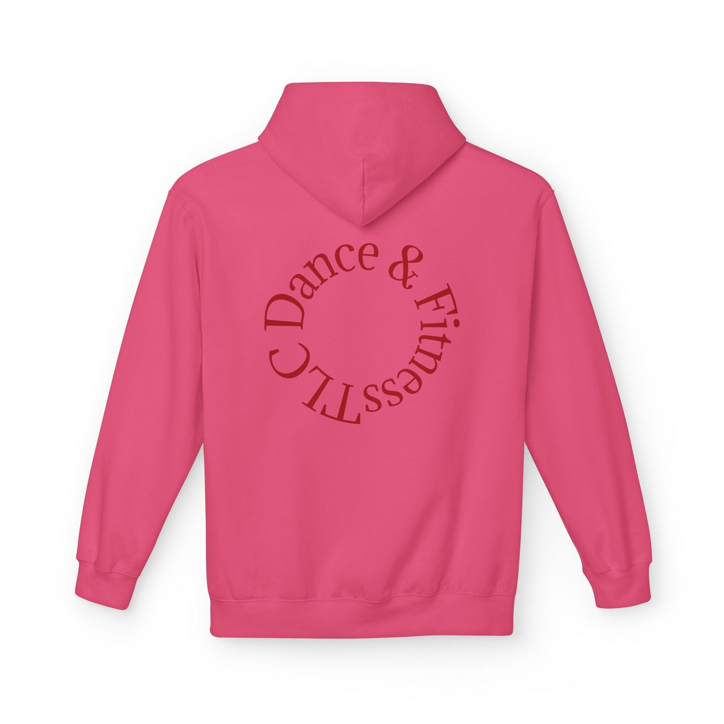 Dance & Fitness Studio Hoodie — Swirl Logo Chest + Circular Back Print
