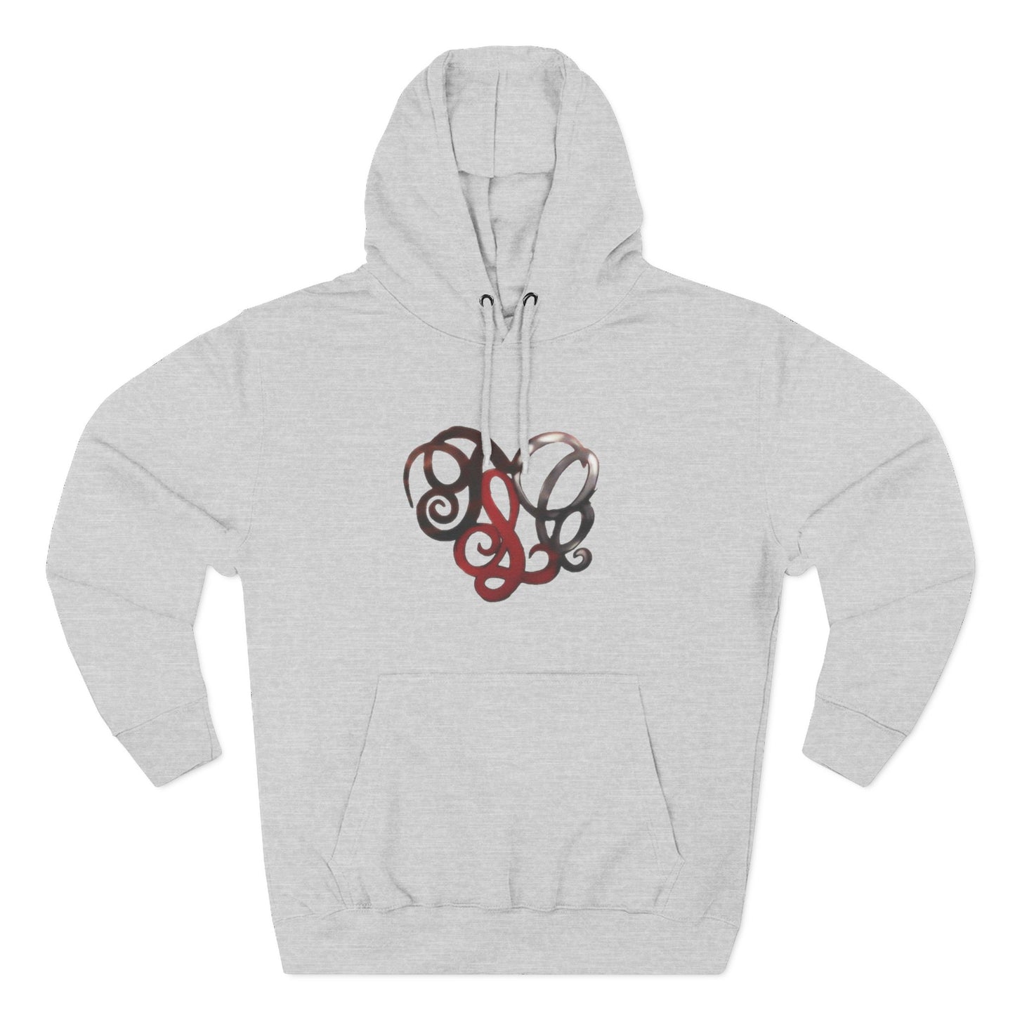 Monogram Heart Hoodie — Elegant Script Initials Pullover