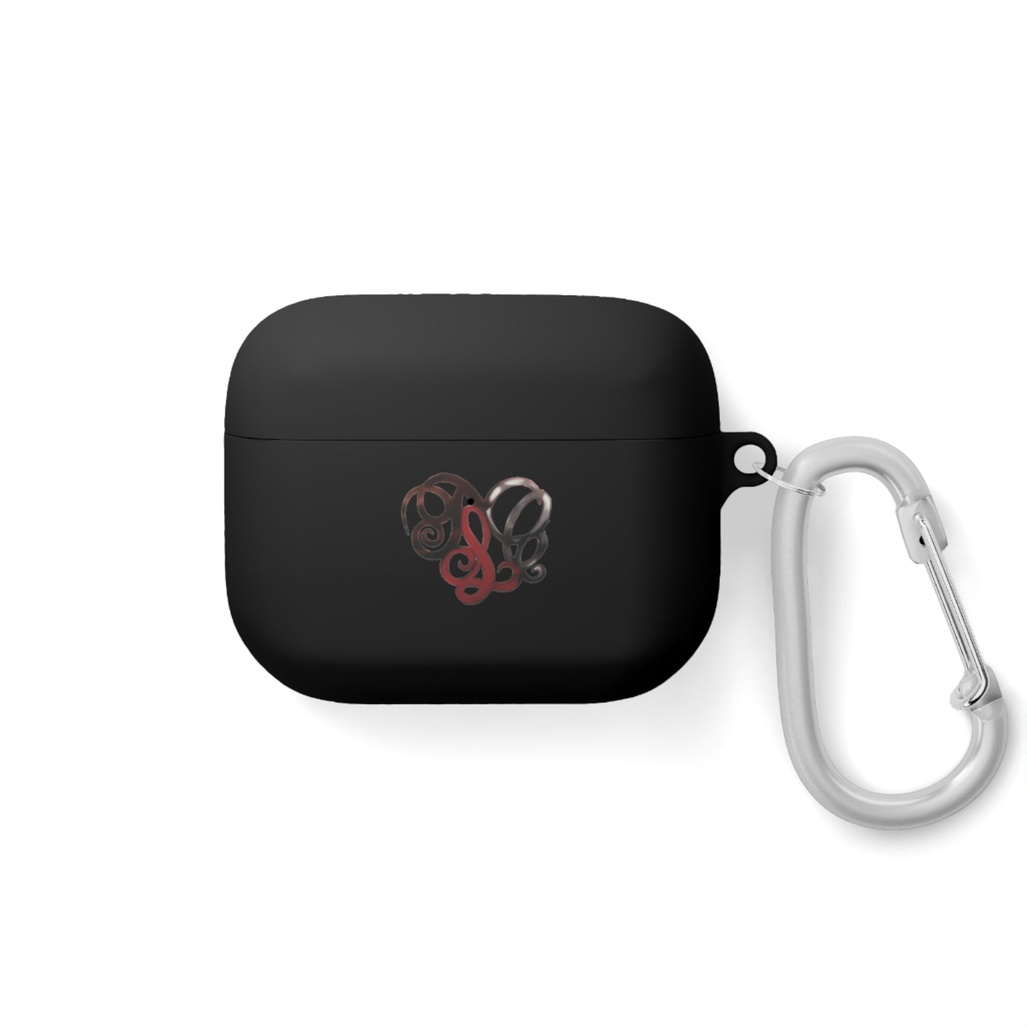 Monogram Heart AirPods Case Cover — Elegant Swirl Initials Design