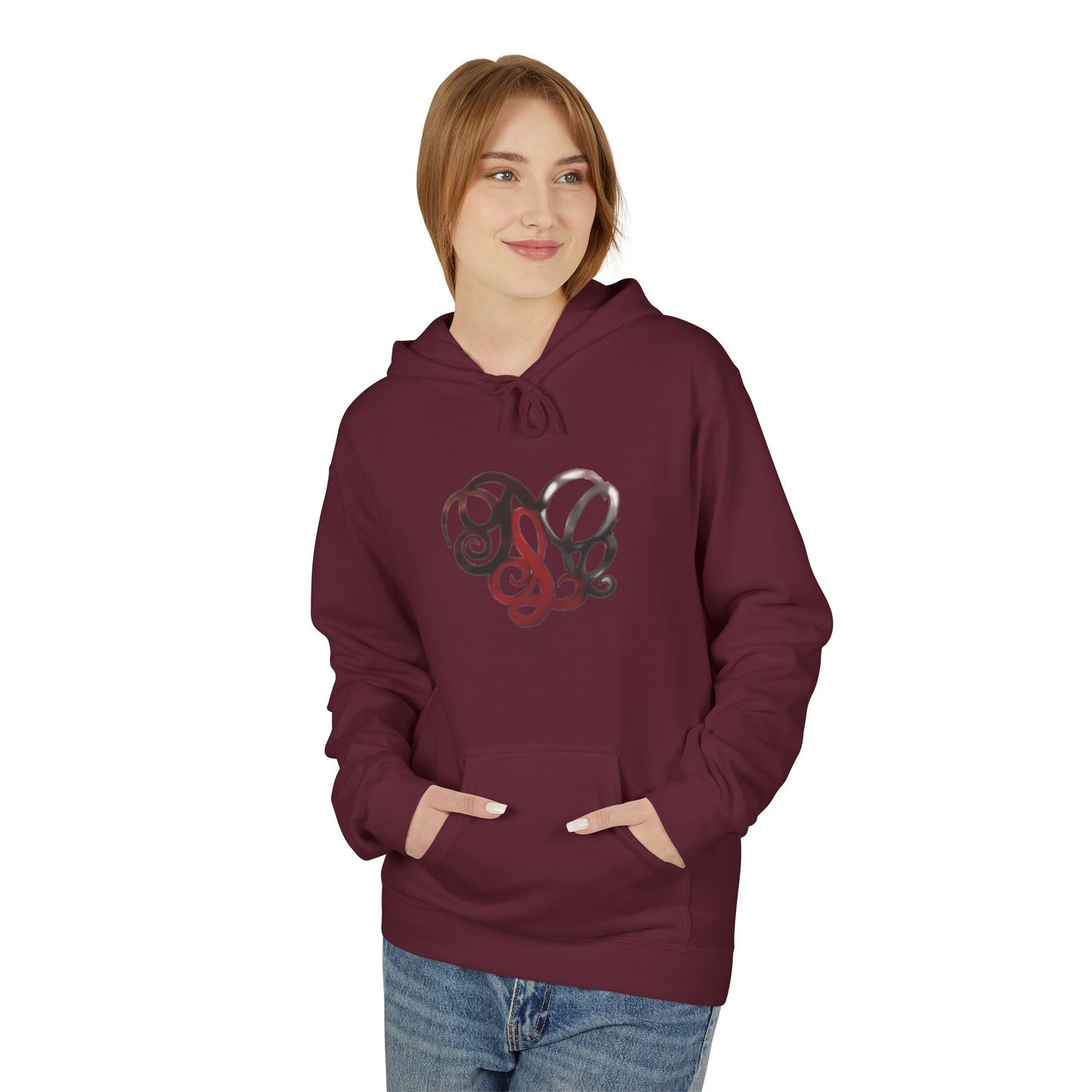 Dance & Fitness Studio Hoodie — Swirl Logo Chest + Circular Back Print