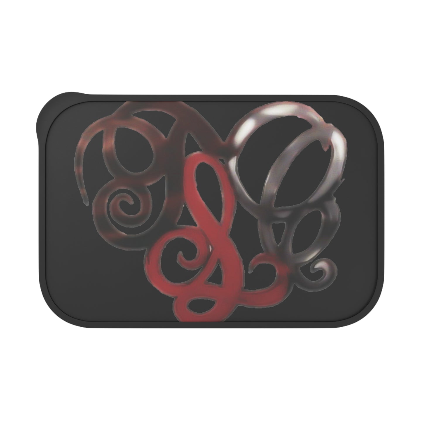 Monogram Swirl PLA Bento Box with Band & Utensils - Reusable Lunch Container