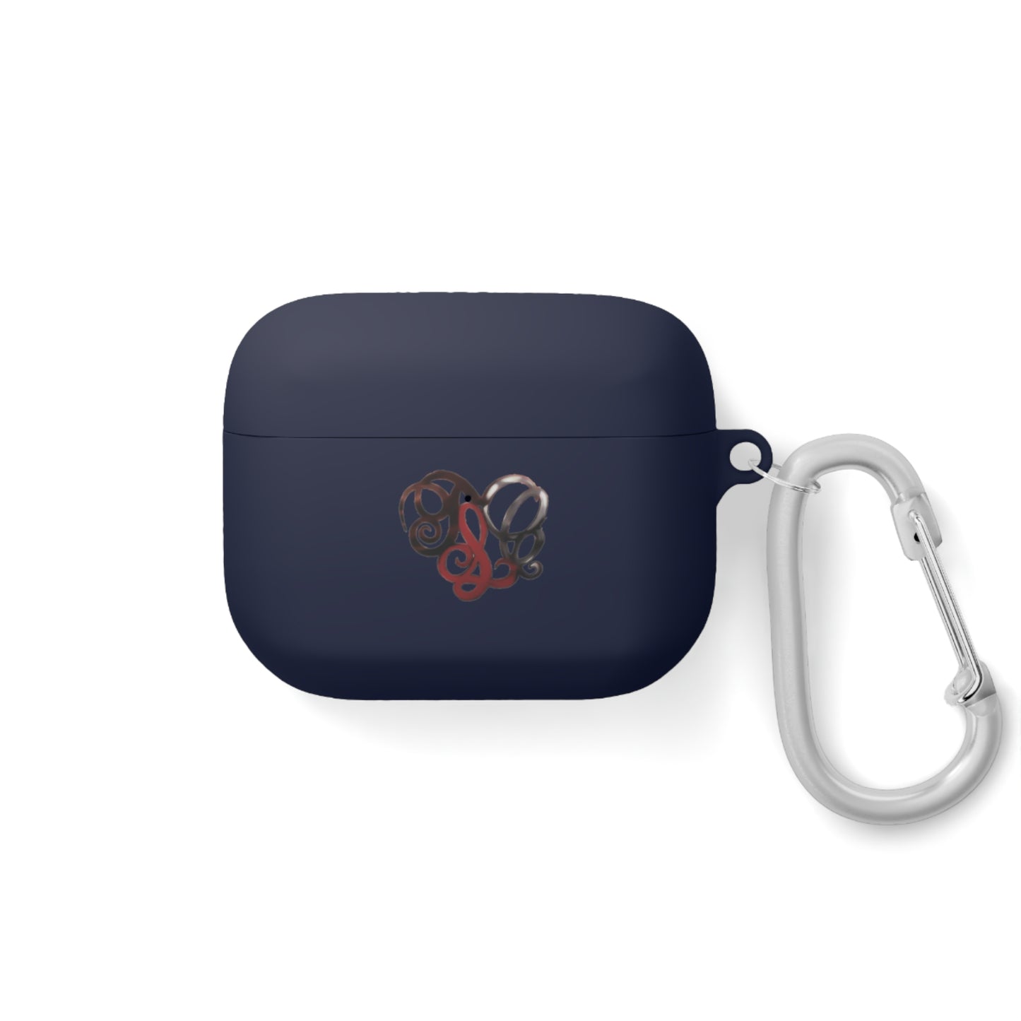 Monogram Heart AirPods Case Cover — Elegant Swirl Initials Design