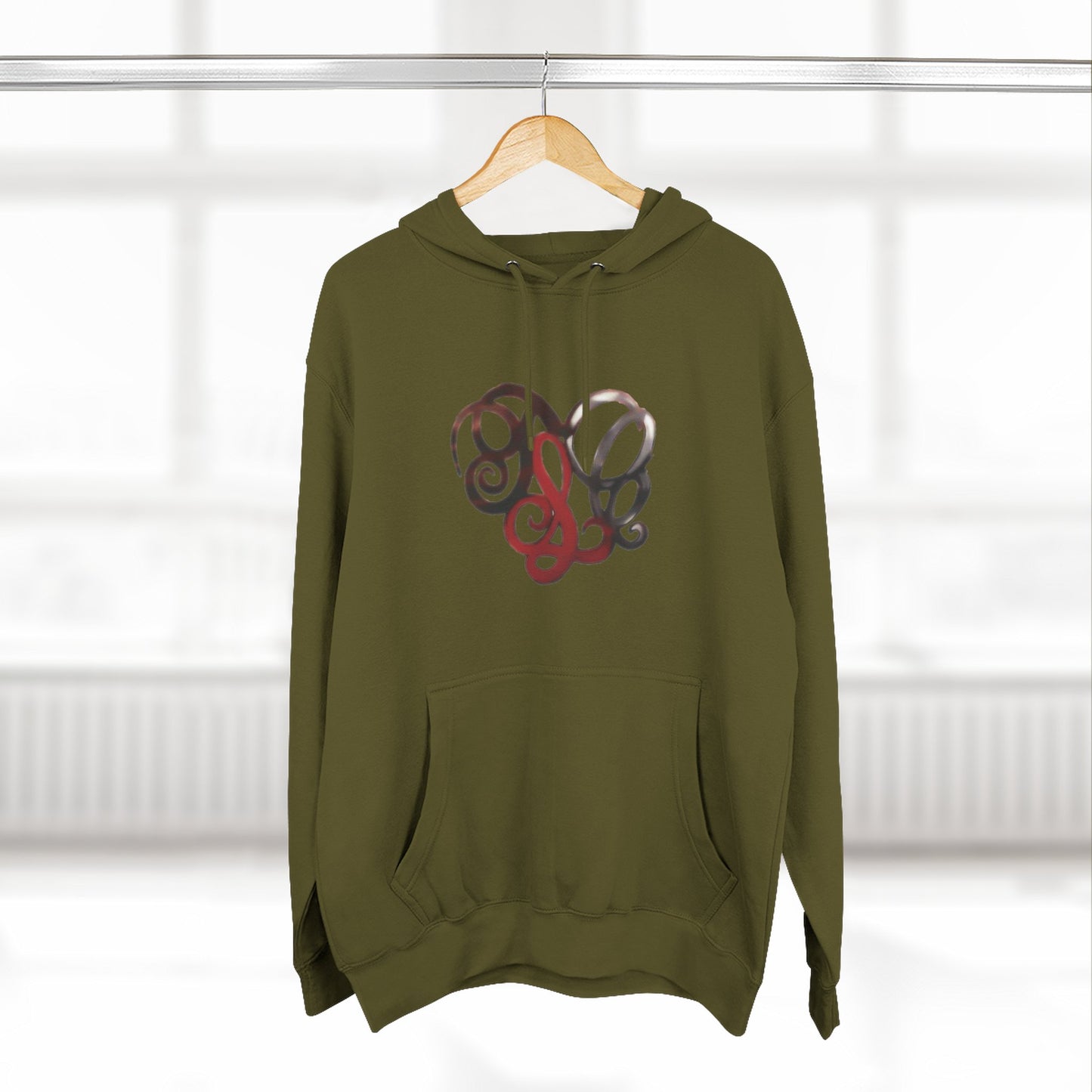 Monogram Heart Hoodie — Elegant Script Initials Pullover