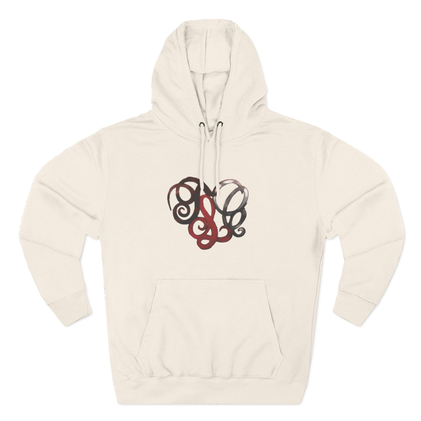 Monogram Heart Hoodie — Elegant Script Initials Pullover