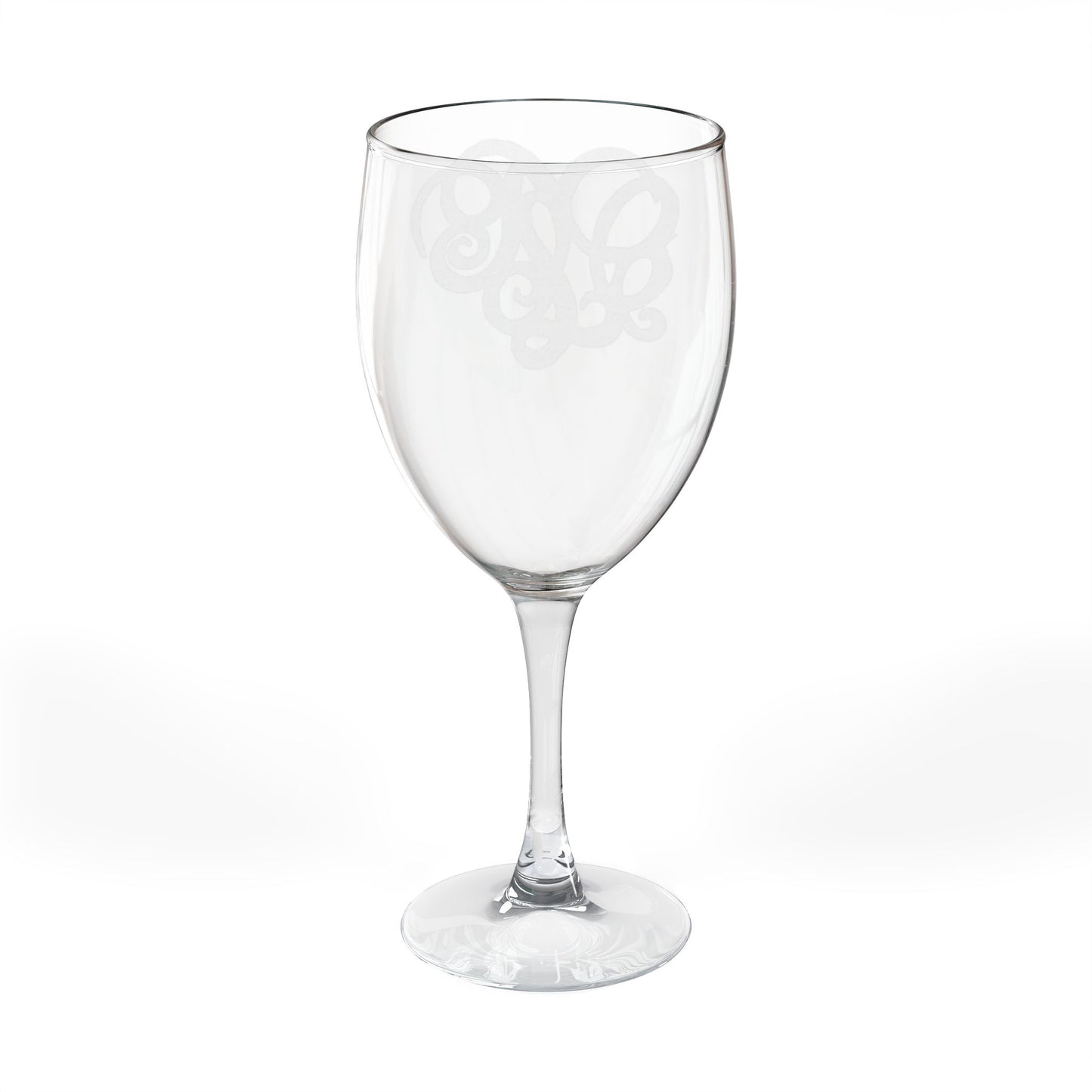 Engraved Monogram Wine Glass — 10.5 oz Personalized Stemware
