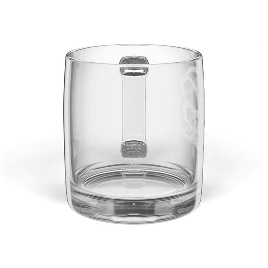 Engraved Glass Coffee Mug — 12.25oz Clear Decorative Espresso Cup