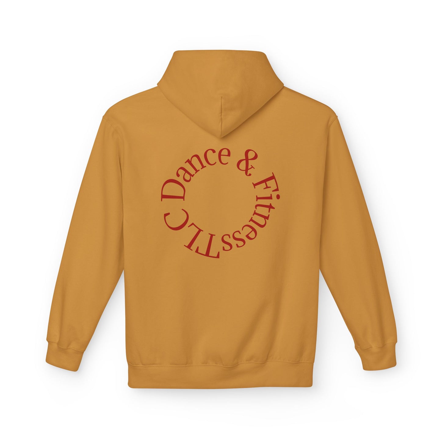 Dance & Fitness Studio Hoodie — Swirl Logo Chest + Circular Back Print