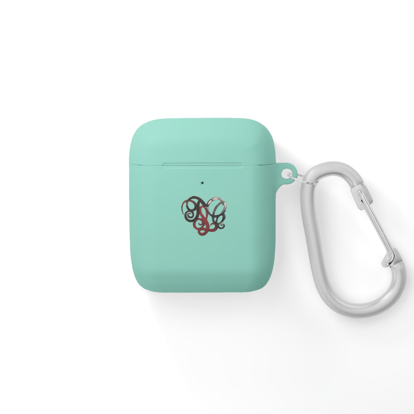 Monogram Heart AirPods Case Cover — Elegant Swirl Initials Design