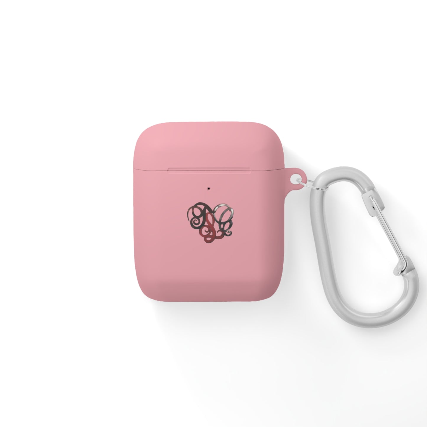 Monogram Heart AirPods Case Cover — Elegant Swirl Initials Design